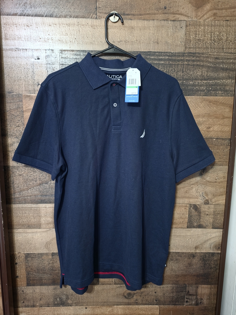 Nautica Navy Short-Sleeve Polo with Sail Logo